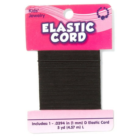 Kids Craft 1mm Elastic Cord, Black