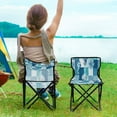 thumbnail image 5 of 600D Oxford Camping Chair Portable Foldable Chair Supports 220 lbs for Picnic, Fishing, Backpacking Blue Marine Life Patterns, 5 of 8