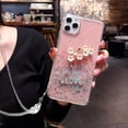 thumbnail image 1 of Funda de teléfono con cordón de cristal para IPhone, flores 3D, funda de estrella brillante para IPhone 13, 11, 12 Pro Max, XR, X, XS, 7, 8, 14 Plus Fivean unisex, 1 of 2