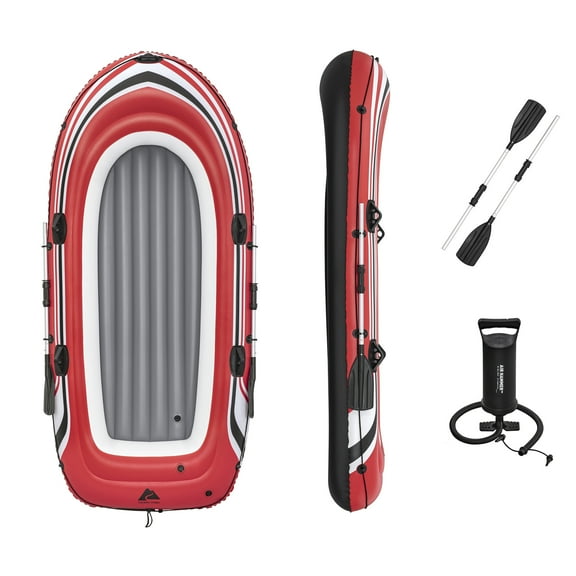 Ozark Trail 4-Person 704 lbs Capcity PVC Based 50 inch Recreational Inflatable Boat Raft