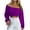 Purple, variant on Elainilye Fashion Long Sleeve Tops for Women Casual Summer T-neck Puff Sleeve Solid Color Shirt Top Blouse,Black