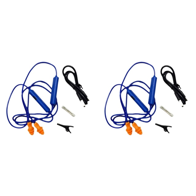2X Tapones para los Oídos Auriculares Bluetooth para el Trabajo, Supresión de Ruido, Protección Auditiva, Sitios de Construcción, Lugares Ruidosos Azul