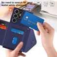 thumbnail image 6 of Allytech Galaxy S23 Ultra Wallet Case with Shoulder Strap, RFID Blocking Luxury PU Leather Shockproof Cards Slots Stand Anti-Scratch Magnetic Closure Phone Case for Samsung Galaxy S23 Ultra, Blue, 6 of 9