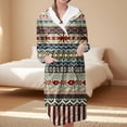 thumbnail image 2 of Women's Fleece Plush Robe Long Warm Plush Bathrobe Loungewear Jacket Printed Comfort Robe, 2 of 5