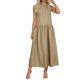 thumbnail image 1 of Zapatos de Vestido de Mujer Casual sin Mangas con Cremallera Trasera Vestido de Lino Midi para Primavera Verano Playa Y Uso Diario, 1 of 8