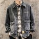 thumbnail image 2 of Chaqueta vaquera de talla grande para hombre, nueva, elástica, de una pieza, holgada, de bajo coste, estética Y2k, precio barato, elegante abrigo vaquero para hombre, 2 of 5