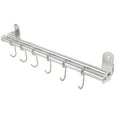 thumbnail image 2 of Utensil Hanging Rack, Stainless Steel Wall Hanging Shelf, With Hooks Scratch-Proof For Storing Kitchenware Space-Saving Kitchen Drying Dual Rods, 2 of 8
