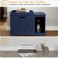 thumbnail image 5 of Flip Top Cat Litter Boxes Enclosure Covered Litter Box Hidden Furniture Wooden Cat Washroom Cabinet for , Medium and Large Cat Blue, 5 of 6