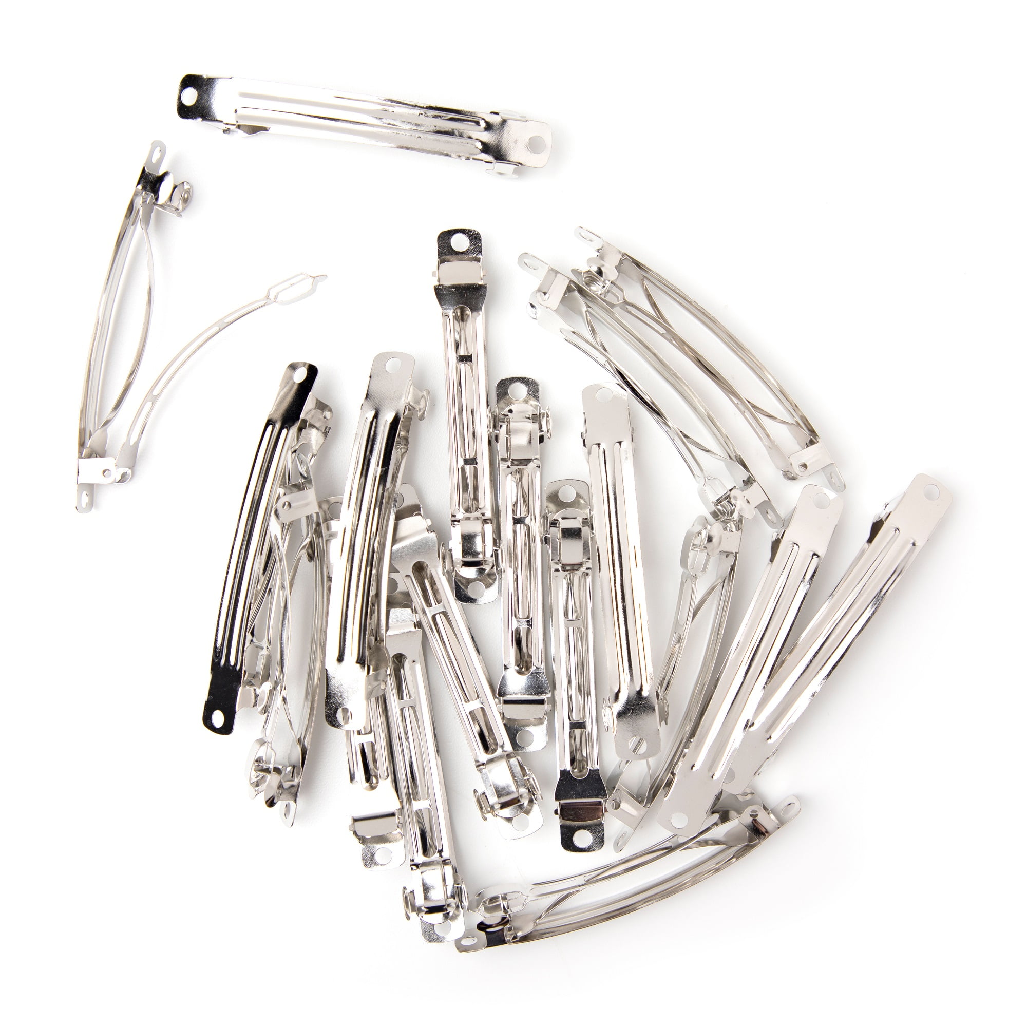 (2 pack) Cousin DIY 3 in Metal French Barrette, Hair Clip, Silver, 18 Piece, Adult