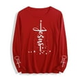 thumbnail image 2 of Qulqfy Christmas Shirts for Women Red Crewneck Xmas Soft Long Sleeve Christian Plus Size Religious Tops Christmas Shirt for Women, 2 of 5
