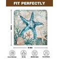 thumbnail image 7 of nqOlkjepod Teal Coastal Starfish Chair Covers Set of 4, Decorative Chair Back Cover, Vintage Summer Beach Nautical Coral Dining Room Chair Slipcovers Removable Chair Protectors Covers for Party, 7 of 7