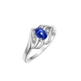 thumbnail image 4 of RYLOS Rings for Women Sterling Silver Ring Classic Style Birthstone Ring 6X4MM Gemstone &  Diamonds Blue Star Sapphire Jewelry for Women Size 9, 4 of 8