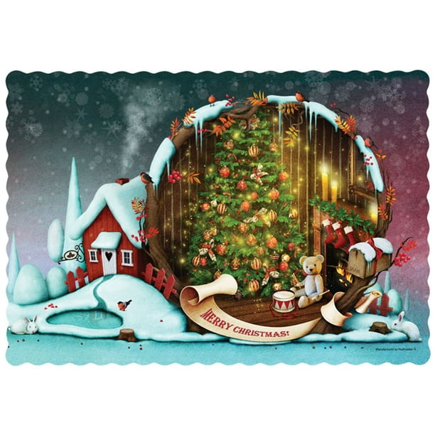 Merry Christmas Tree Paper Placemats 10in. x 14in. 25 Pack (702093