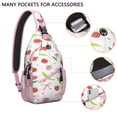 thumbnail image 2 of Sling Backpack Adjustable Shoulder StrapHiking Sling Backpack for Men Women Travelers Strawberry Bow, 2 of 6