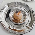 thumbnail image 3 of Yvsxxv Stainless Steel Dessert Tray Round Serving Tray French Style Jewelry Tray for Cuisines Snack Candy Perfume Cosmetic, 3 of 6