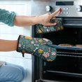 thumbnail image 2 of Paw Prints and Bones Kitchen Oven Mitt and Pot Holder Sets 4 Pcs for Baking, Cooking and Grilling, Heat Resistant Up To 392 °F, 2 of 7
