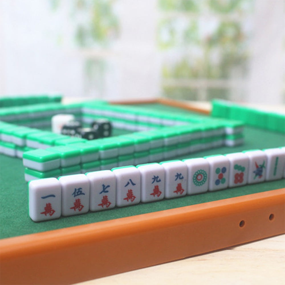 Chinese Mahjong Game Set, e Dices Tile Rulers Jogo de Tabuleiro Mini Mahjong  Set com Mesa