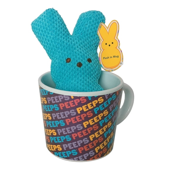 Peeps Plush Bunny in Mug Gift Set Blue