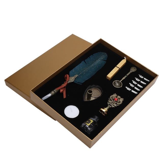 Peahefy Dip Pen Gift Box Set, Smooth And Comfortable Writing Feather Fountain Pen, Comfortable To Hold, Compact Structure, Comfortable And Delicate, For School Home