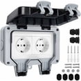 thumbnail image 1 of Jinsinto Double Waterproof Socket with Waterproof Junction Box, IP66 Outdoor Socket, Dustproof Wall Socket for Kitchen, Bathroom, Garage, Swimming Pool and Garden, 1 of 5
