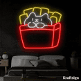 thumbnail image 3 of Craftnamesign Cat French Fries Neon Sign, Cat Neon Sign, French Fries Art, 3 of 4