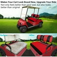 thumbnail image 3 of 10L0L Golf Cart Front Seat Cover for Yamaha G2 G9 G16 G22 & Club Car DS Pre-2000, W/ Two Separate Seat Backs Cover , Red+Black, 3 of 7