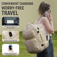 thumbnail image 2 of 40L Travel Backpack for Men Women, Flight-Approved Carry-On Backpack, Large Expandable Suitcase Backpack, 17.3" Laptop Backpack with USB Charging Port for Weekend Business Camping Hiking(Off-White), 2 of 6