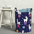 thumbnail image 6 of Rateoe Lama in Space Pattern Round Laundry Hamper Basket, Tall Hamper Basket for Blanket Storage, Nursery Clothes Hamper for Laundry in Bedroom and College Dorm-Medium, 6 of 6