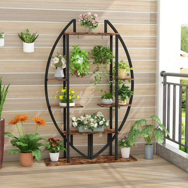 Tribesigns 5-Tier Plant Shelf, Garden Multi-Purpose Curved Display