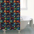 thumbnail image 4 of Colorful Games Retro Black Pattern Shower Curtain 84"x72" ,Bathroom Decorative Shower Curtains Set with 12 Hooks,Modern Waterproof Washable Shower Curtain, 4 of 6