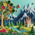 thumbnail image 4 of Kit Punto Cruz Con Castillo Impreso Hilo Algodón Ecológico Bordado 14CT 40x40cm, 4 of 7