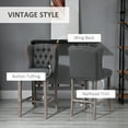 thumbnail image 4 of HOMCOM Bar Stools Set of 2, Upholstery Padded Chairs Wood Legs, 4 of 10