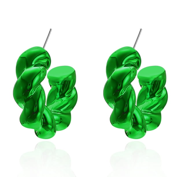 Pendientes de aro Huggie de resina con diseño de cúpula de colores para mujer, geometría colorida