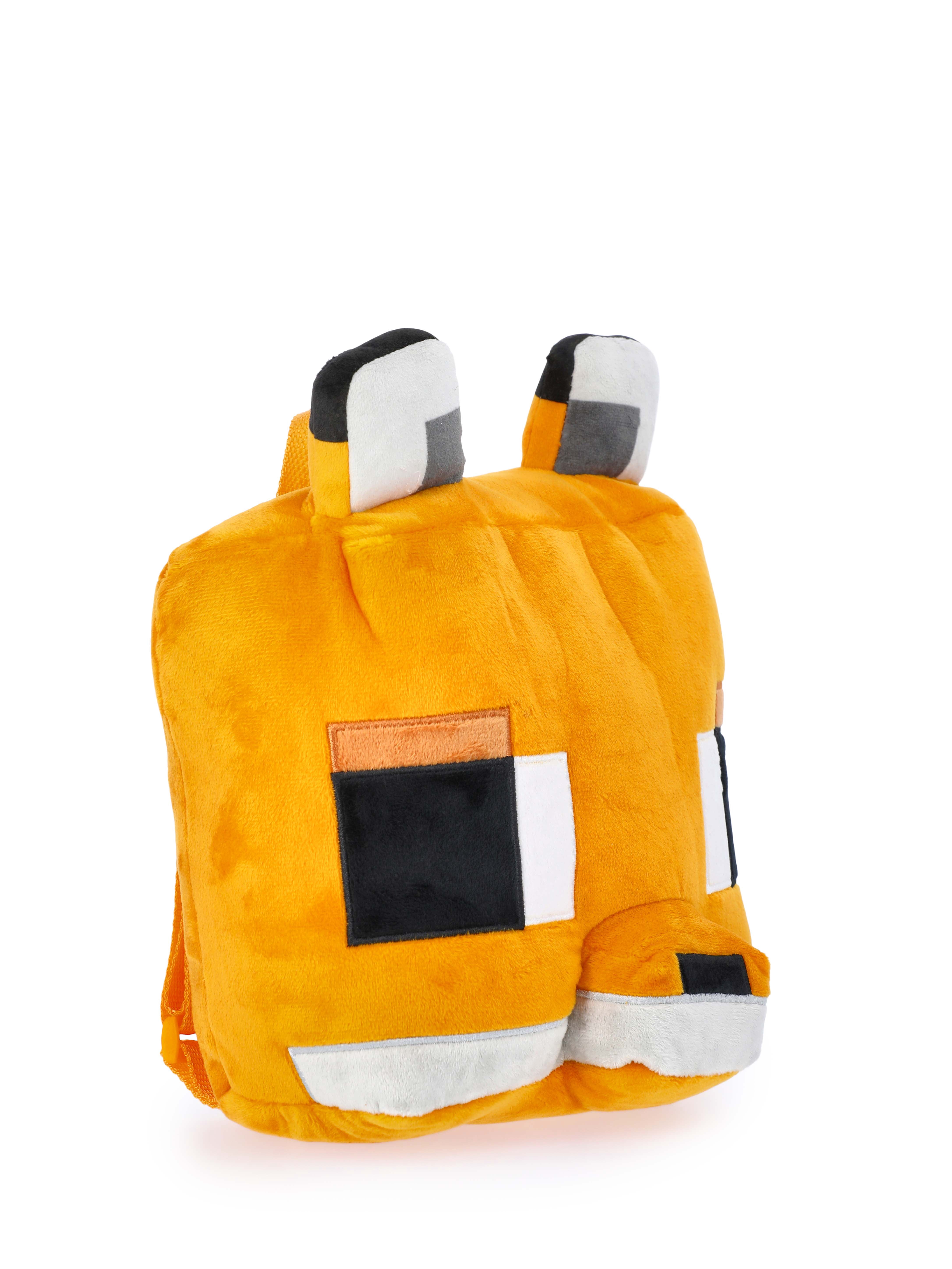 Minecraft Boys Fox Plush Backpack, 12.5" Orange