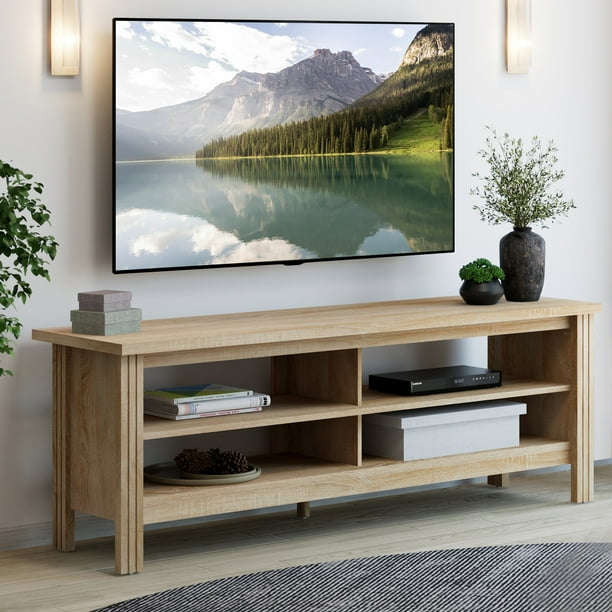 Tv Stand For 65 Inch Entertainment Center Farmhouse Wood Console Table With Storage 60 White Oak Com Center Farmhouse Wood Tv Console Table, 65 Tv Console Table