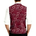thumbnail image 4 of Valentines Day Men's Sweater Vest Heart Pattern V-Neck Button Sleeveless Cardigan Vest Sweater, 4 of 7