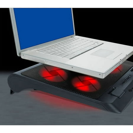 ENHANCE - Gaming Laptop Cooling Pad Stand with LED Cooler Fans  & Dual USB Port - Red