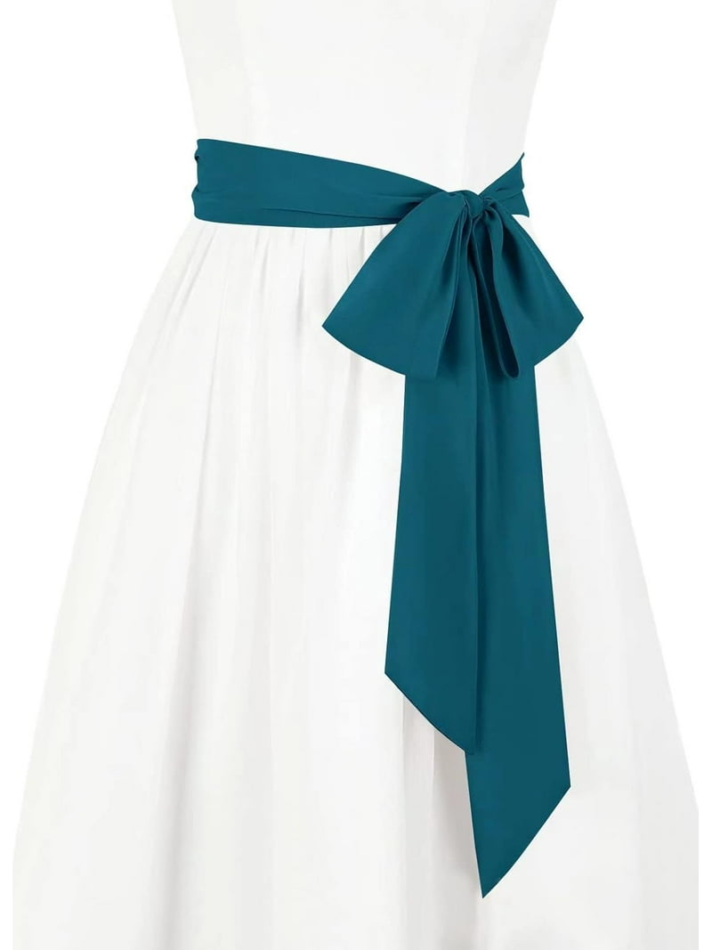 chiffon belt for dress JIKE Women's Long Chiffon Sash Waist Belt For Bridal Wedding Bridesmaid Prom Formal Special Occasion Dresses Belt 3'' Wide, Size: One size, Blue