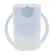 Squeeze Proof Flipping Holder ORIGINAL (without lid) for Food Pouches & Juice Boxes (White) - Multipurpose Design - Prevent Messes & Support Self-Feeding - Handles for Easy Grasping