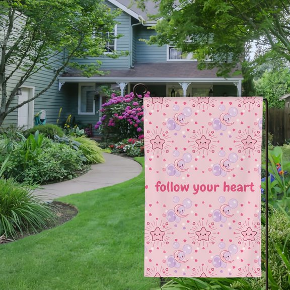 RKSupls Spring Summer Garden Flag Double Sided Cute Celestial Pattern Welcome Yard House Outside Outdoor Decoration,12*18 inch