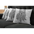 thumbnail image 5 of Ambesonne Tribal Throw Pillow Cover 4 Pack, Native America Wolf Head, 18", White and Black, 5 of 5