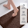 thumbnail image 4 of Sasttie Chenille Bathroom Rugs 20x24,Quick Dry Machine Washable Bath Mats with Rubber Backing,Brown, 4 of 8