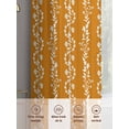 thumbnail image 6 of Orange Spring Leaves Sheer Curtains 45 Inch Length 2 Panels Set, Pastoral Botanical Striped Flowers Voile Window Treatment Rod Pocket Small Kitchen Curtains Drapes for Bedroom 52"x45"x2, 6 of 7