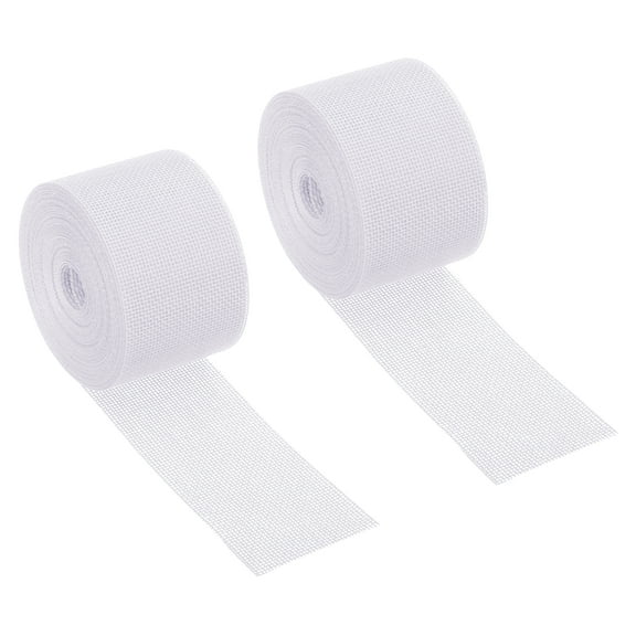 Uxcell 2" Wide 11 Yards Burlap Fabric Ribbon Wrapping Jute Crafts Roll for Party DIY Wedding Decoration White 2 Pack
