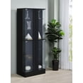 thumbnail image 2 of Cabra 4-door LED Curio Display Cabinet Black High Gloss, 2 of 13