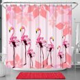thumbnail image 1 of Tropical Shower Curtain - Pink & White, Water- Fabric, 1 of 5