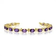 thumbnail image 1 of 14K Yellow Gold Oval Amethyst Tennis Bracelet, 1 of 3