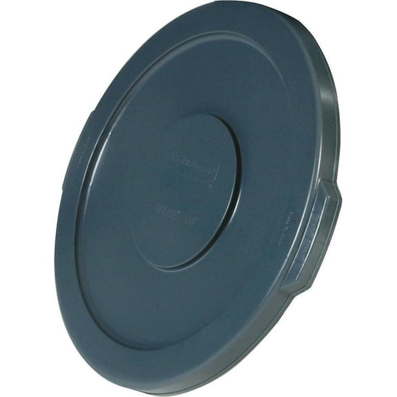 Brute 263100GRAY Round Flat Trash Can Lid, For Use With Brute 32 gal Container, 22.4 in Dia, HDPE