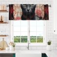 thumbnail image 3 of Valances for Windows Kitchen Curtains Small Treatments Valance, Cat And Roses (2) 42x12 inch, 3 of 5