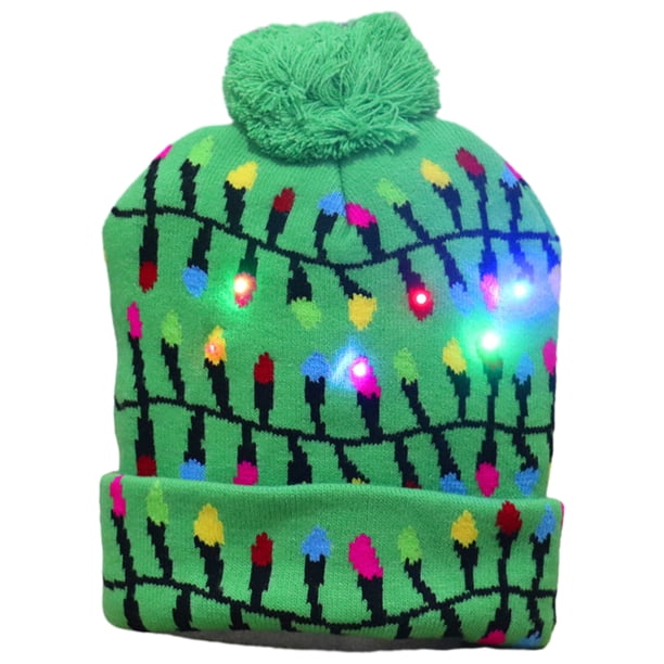 Gorro Cálido Navideño Patrón Dibujos Animados Creativo Unisex Colorido Suave Tejido